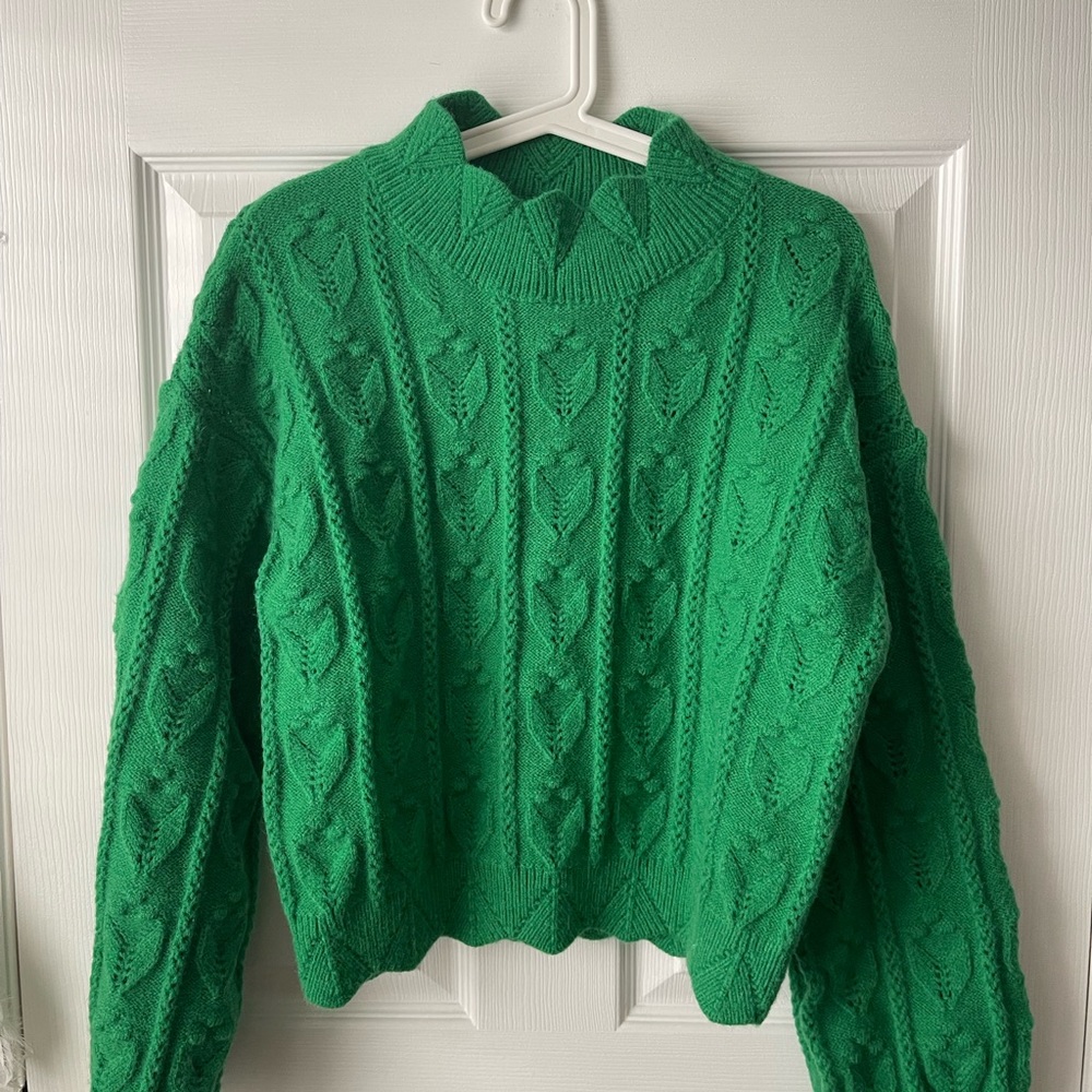 Textured high neck sweater